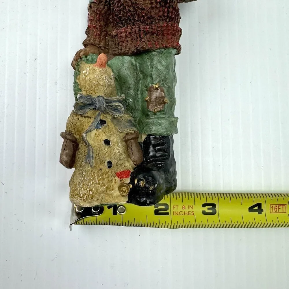 Boyds Bears Tall Bear Statue In Sweater With Snowman Vintage Collection